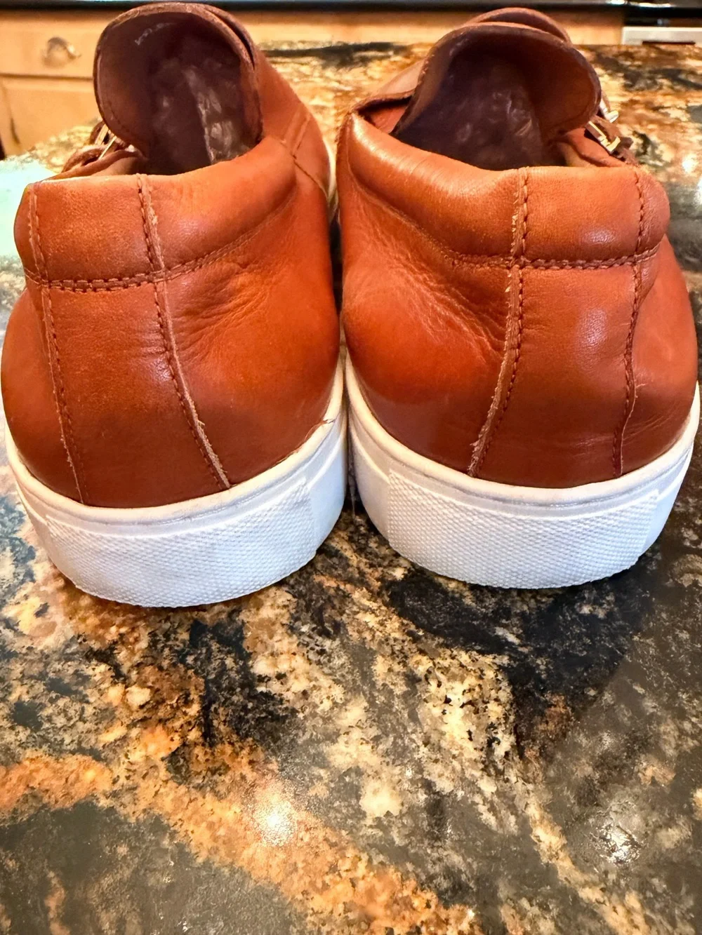 Kyler Cognac Leather Monk Strap Sneakers Sz 11